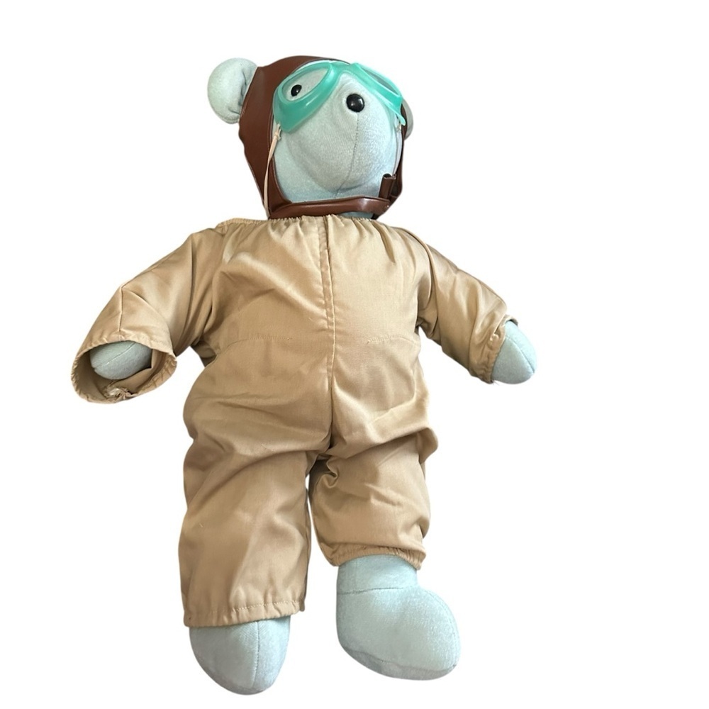 Aviator Bear Plush Toy - Tan and Blue